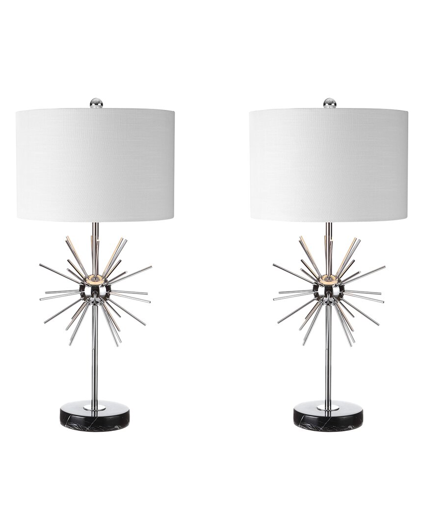 Jonathan Y Set Of 2 Aria 31.5in Metalmarble Led Table Lamps