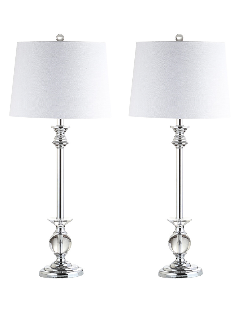 Jonathan Y Set Of 2 Elizabeth 33in Crystal Metal Led Table Lamps