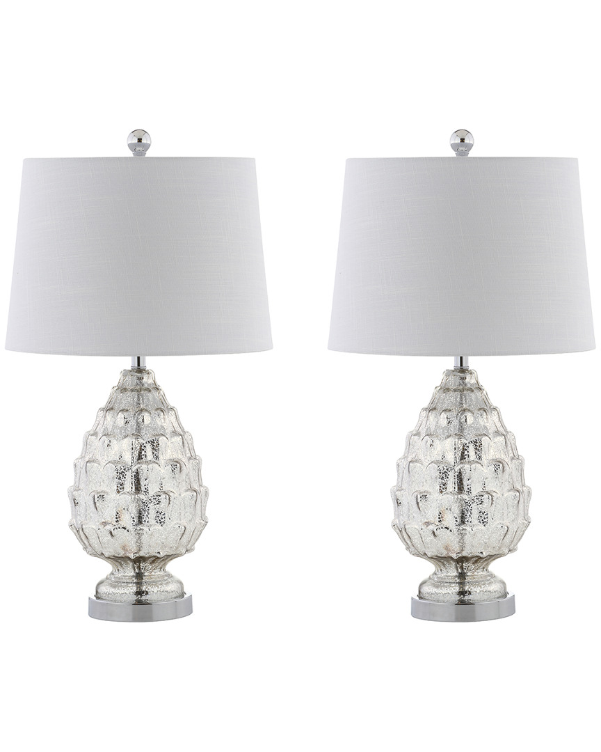 Jonathan Y Set Of 2 Artichoke 25.5in Glass Led Table Lamps