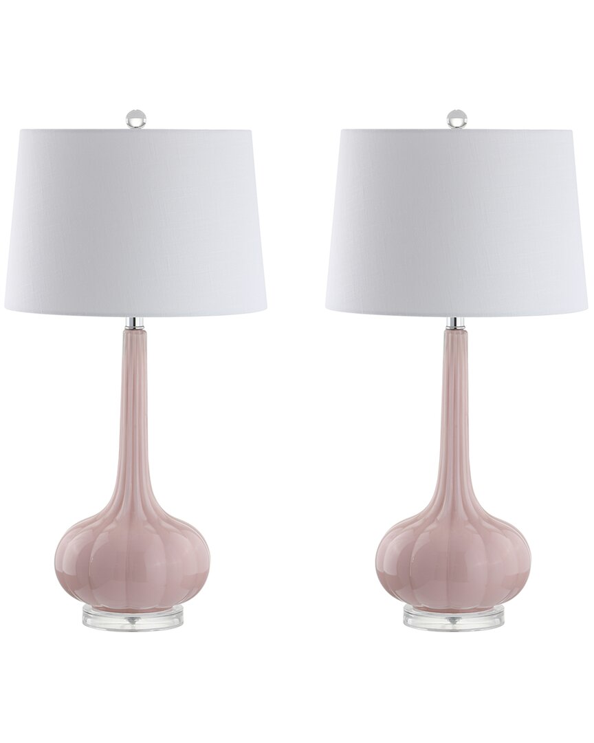 Jonathan Y Set Of 2 Bette 28.5in Glass Teardrop Led Table Lamps