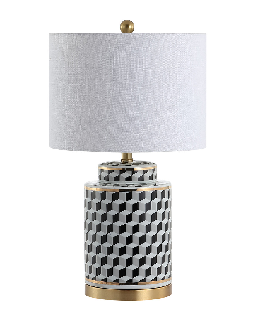 Jonathan Y Ellie 24.5in Tumbling Block Ceramicmetal Led Table Lamp