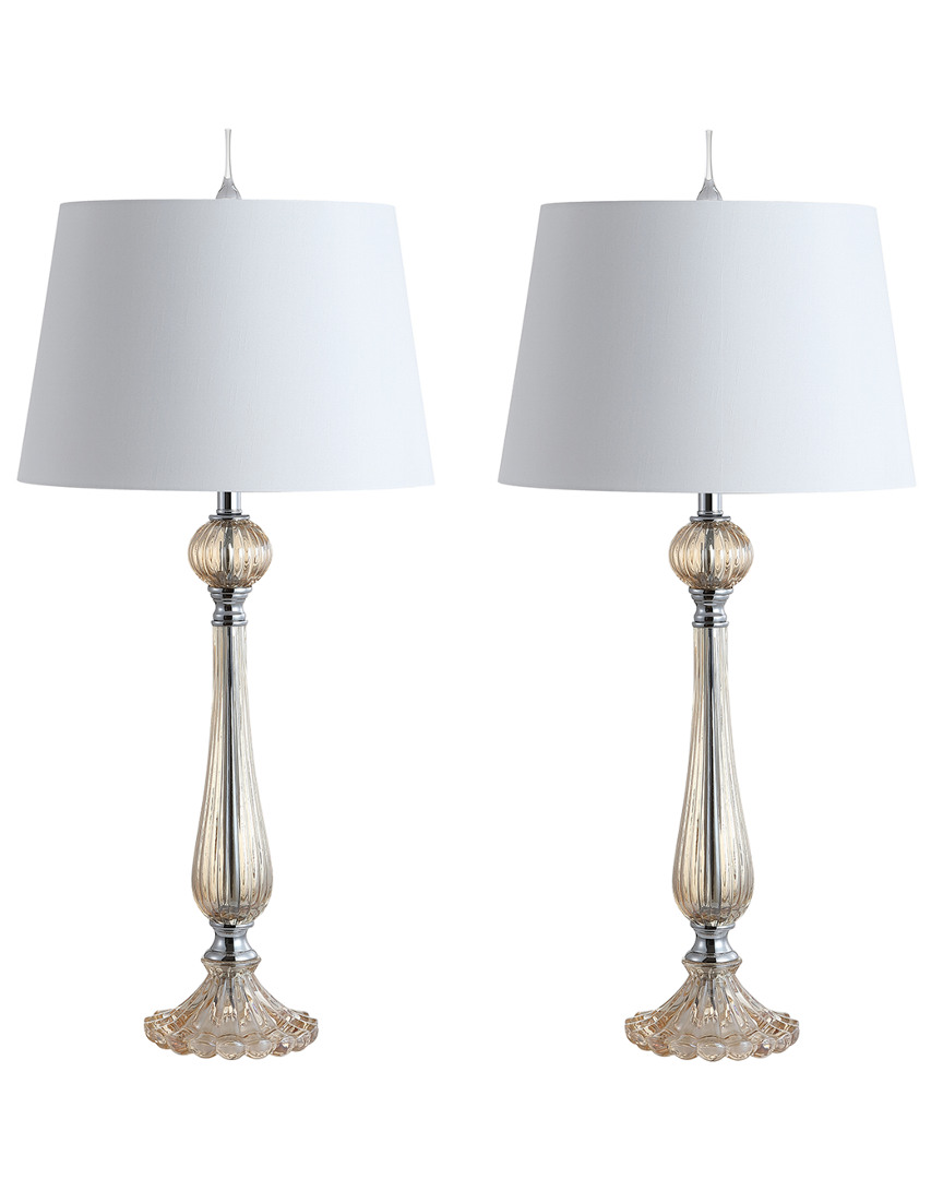 Jonathan Y Set Of 2 Chloe 32.5in Glass Led Table Lamps