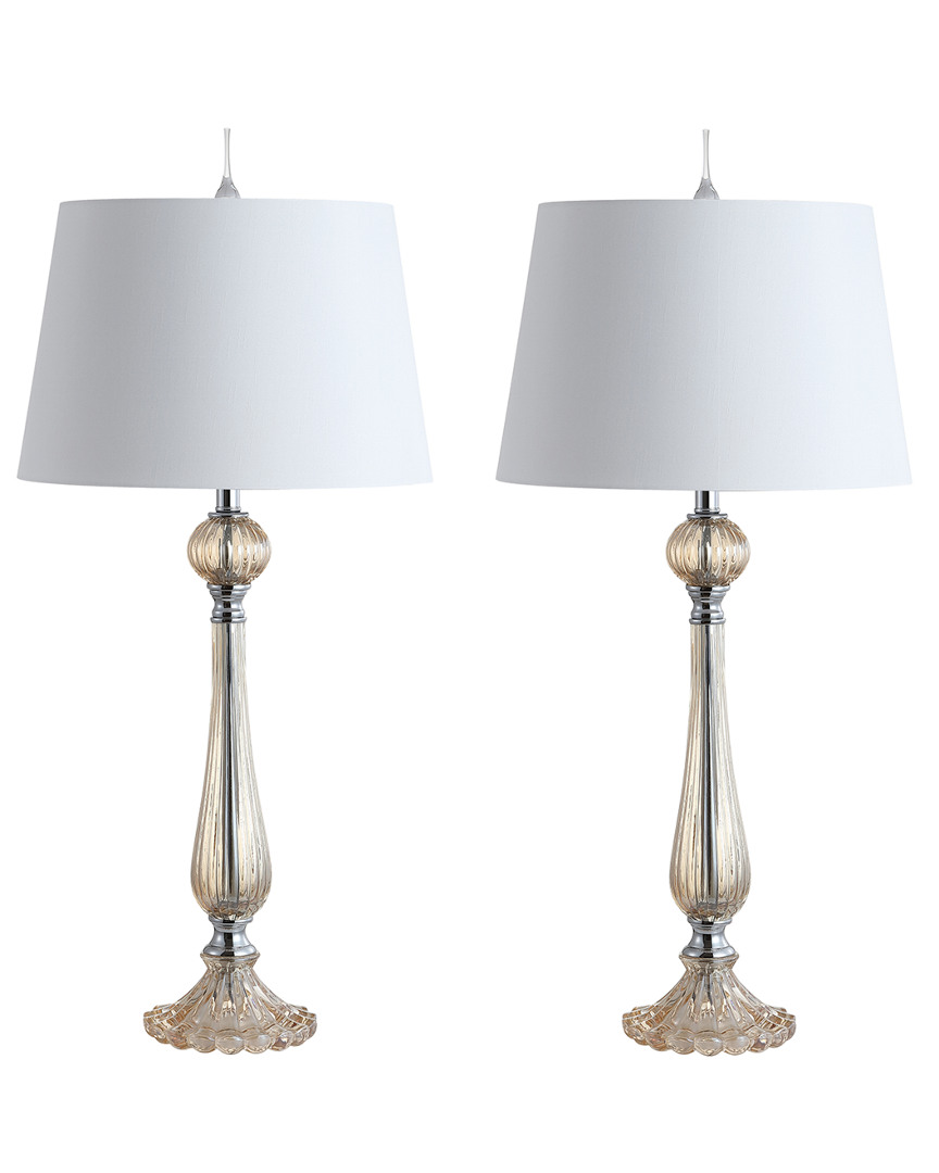 Jonathan Y Set Of 2 Chloe 32.5in Glass Led Table Lamps