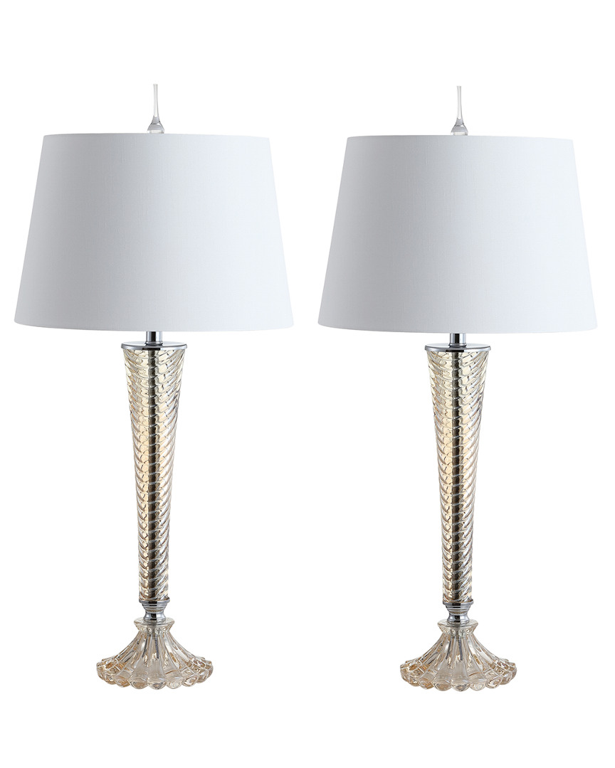 Jonathan Y Set Of 2 Caterina 32in Glass Led Table Lamps