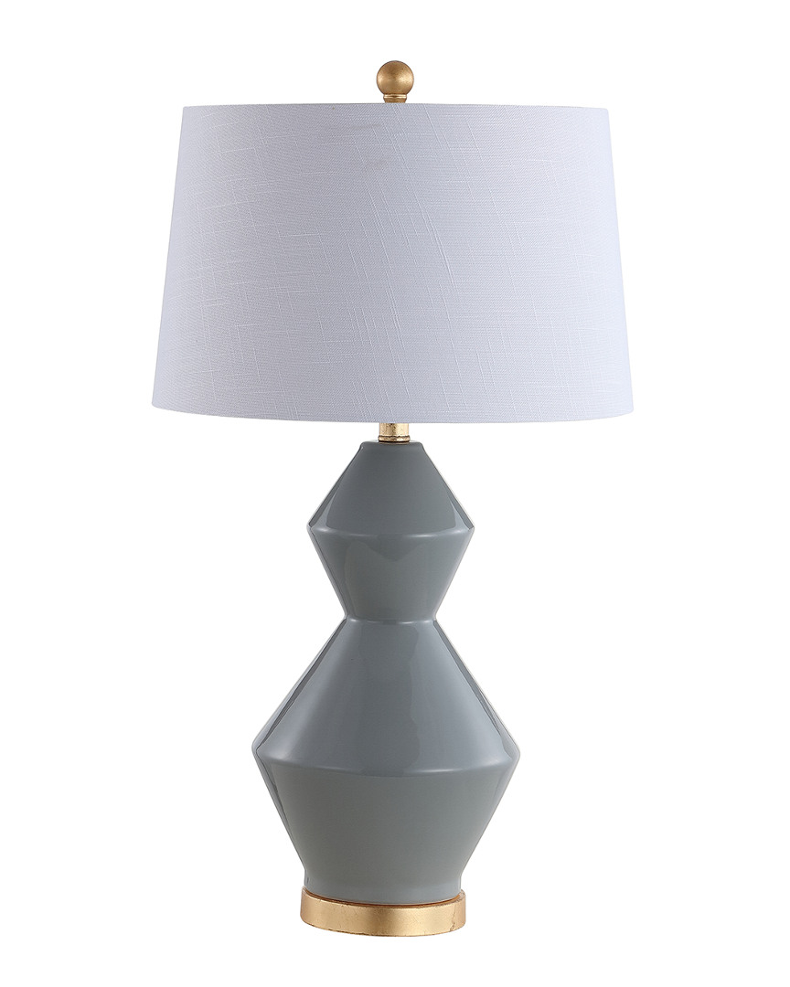 Jonathan Y Alba 29in Geometric Ceramicmetal Led Table Lamp Leaf