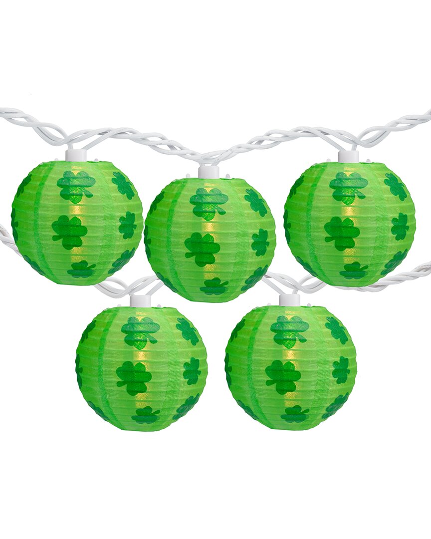 NORTHLIGHT NORTHLIGHT 8.5FT 10-COUNT ST. PATRICK'S DAY PAPER LANTERN PATIO LIGHTS