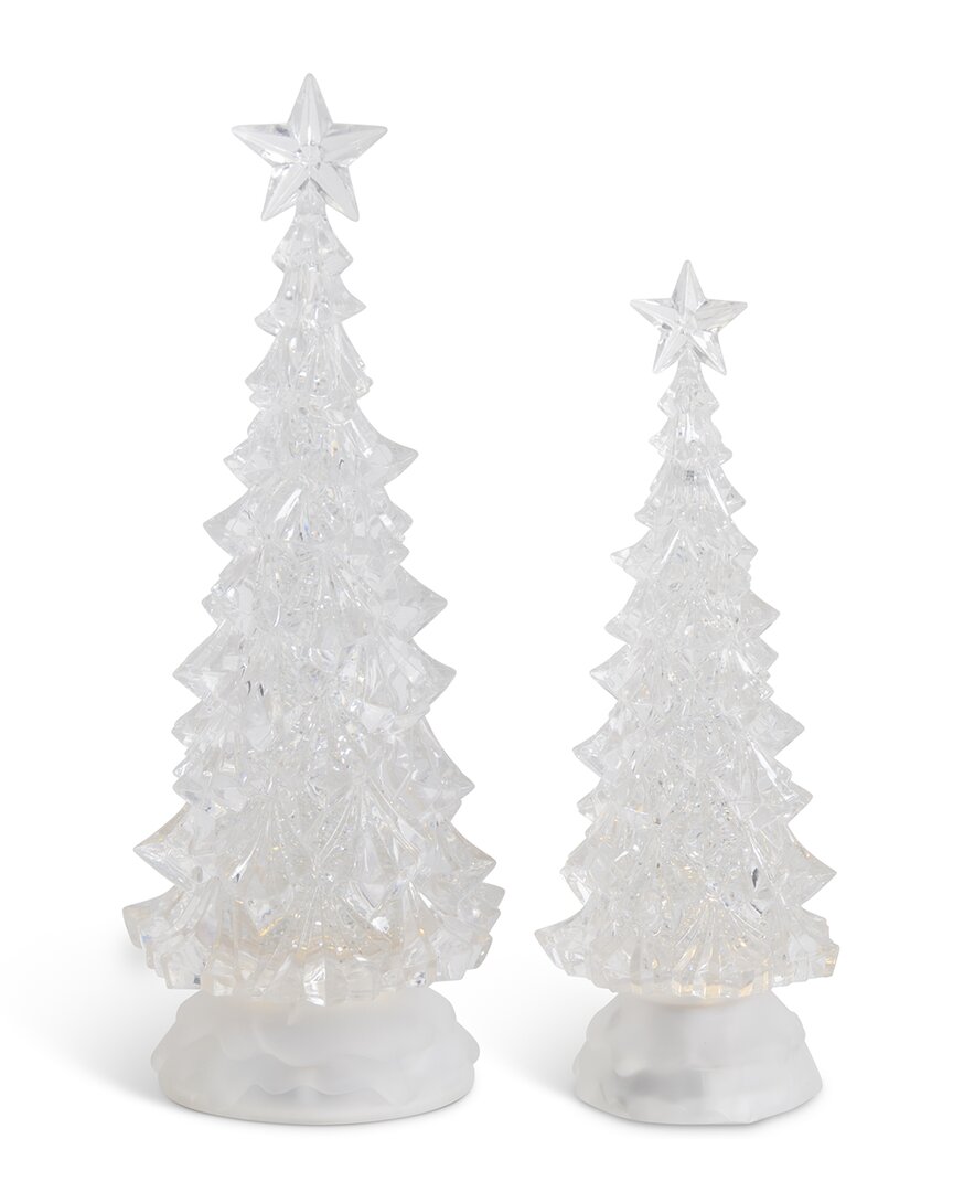 Shop K & K Interiors K&k Interiors Set Of 2 Acrylic Swirling Glitter Led Trees In Clear