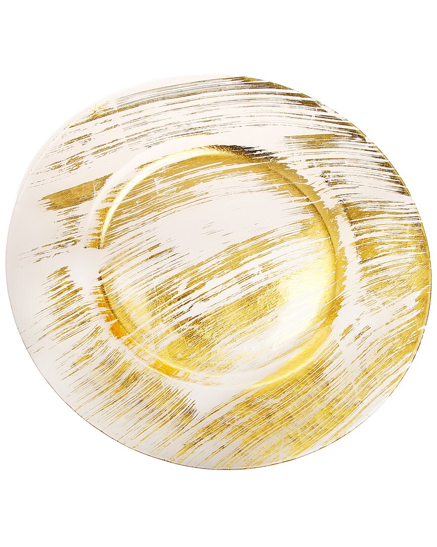 Alice Pazkus Set Of Four Gold Brushed Glass Chargers