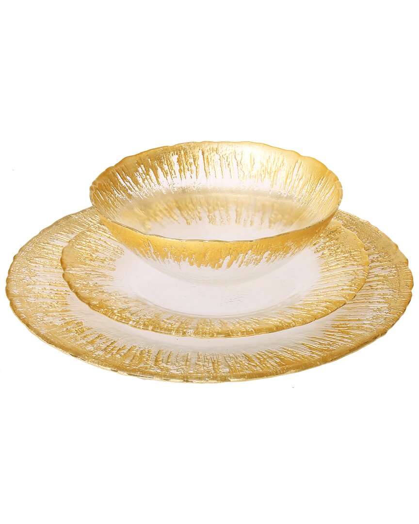 Alice Pazkus 12 Pc. Flashy Gold Dinnerware Set In Gold