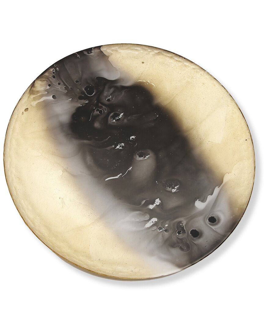 Shop Alice Pazkus Set Of Four 13in Gold Marbleized Chargers In Black
