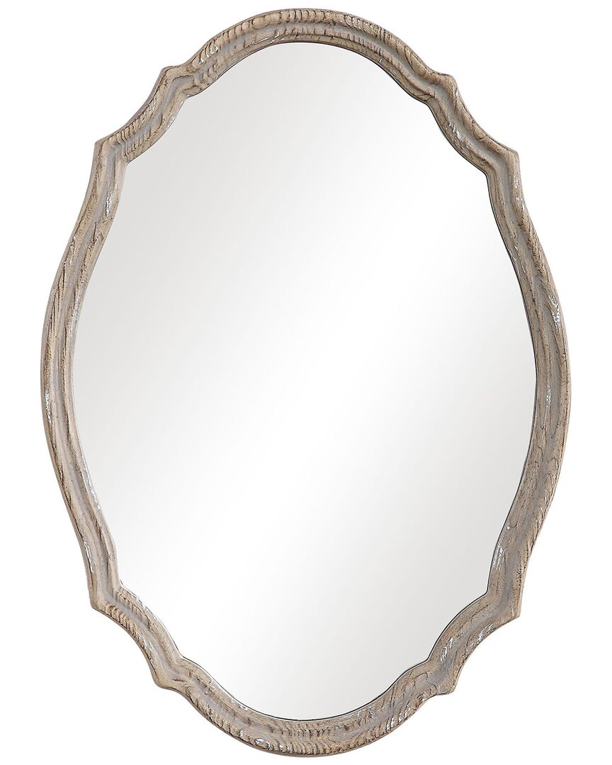Hewson Natural Wood Mirror With Light Ivory Distressing In Brown