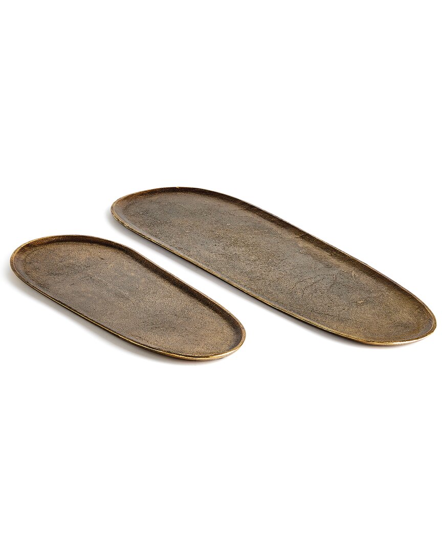Napa Home & Garden Rosaline Decorative Trays, Set Of 2 In Brass