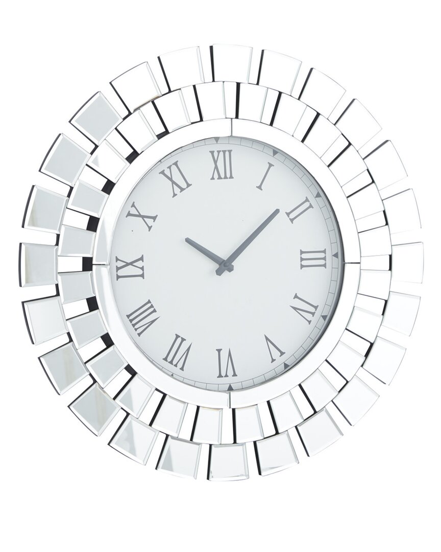 Peyton Lane Wood Glam Wall Clock In Silver