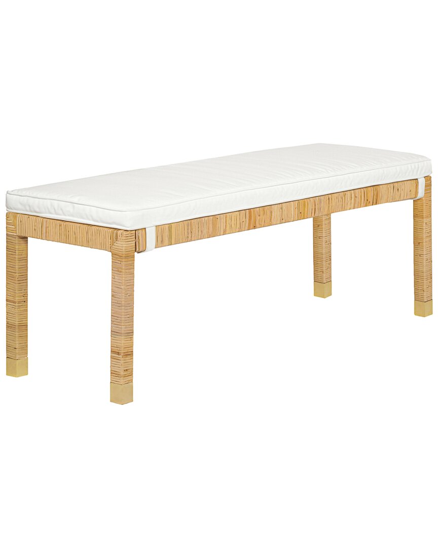 Tov Furniture Amara Woven Rattan Bench