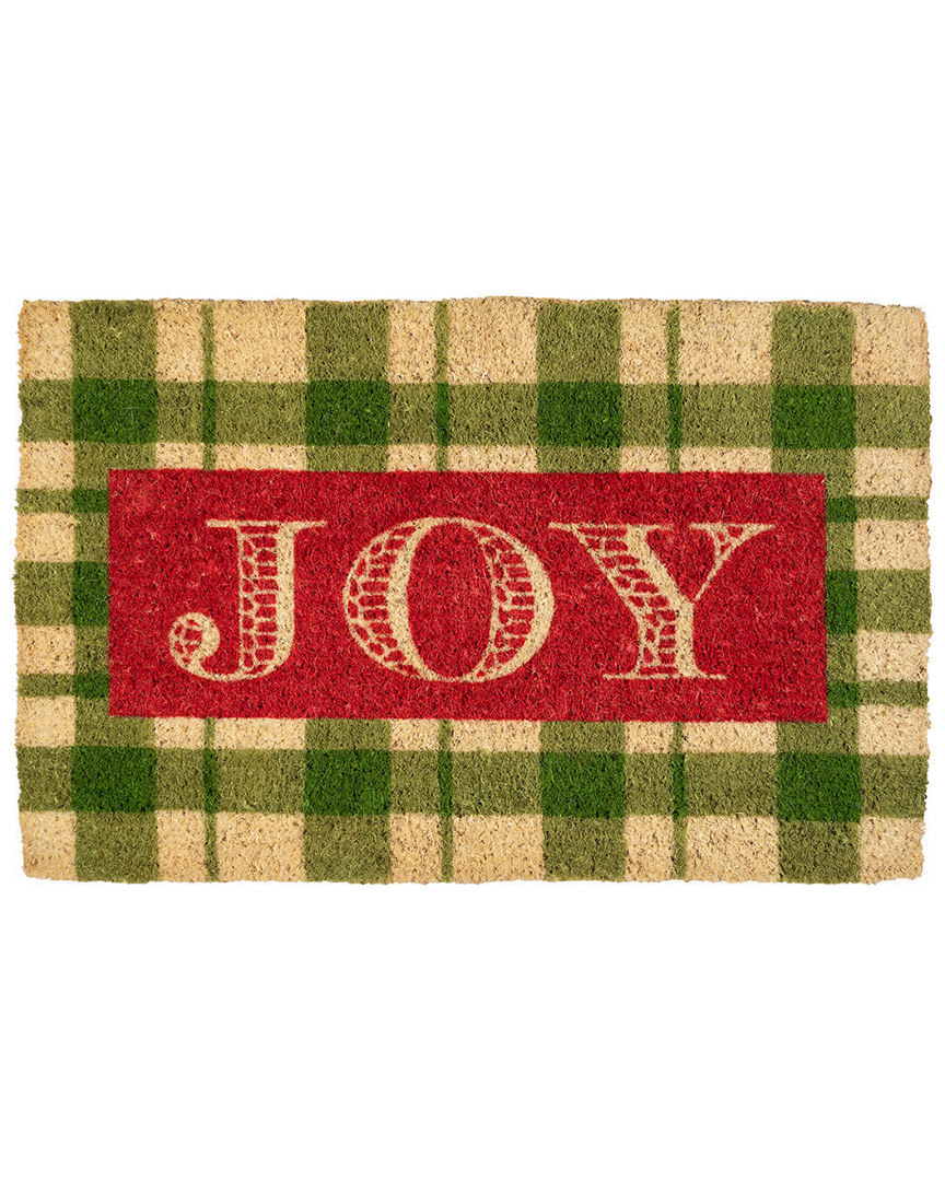 Entryways Williamsburg Joy Handwoven Coconut Fiber Doormat Holiday Doormat Rug In Green