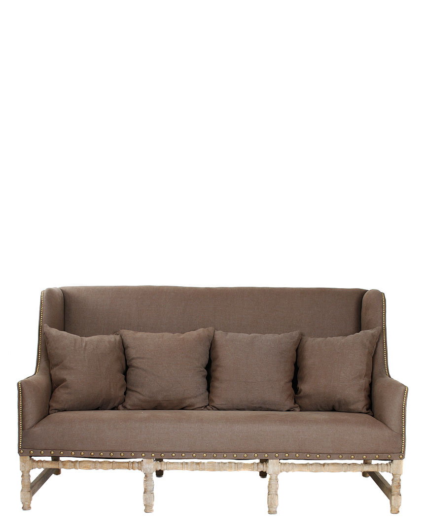 Zentique Aubert High Back Sofa In Brown