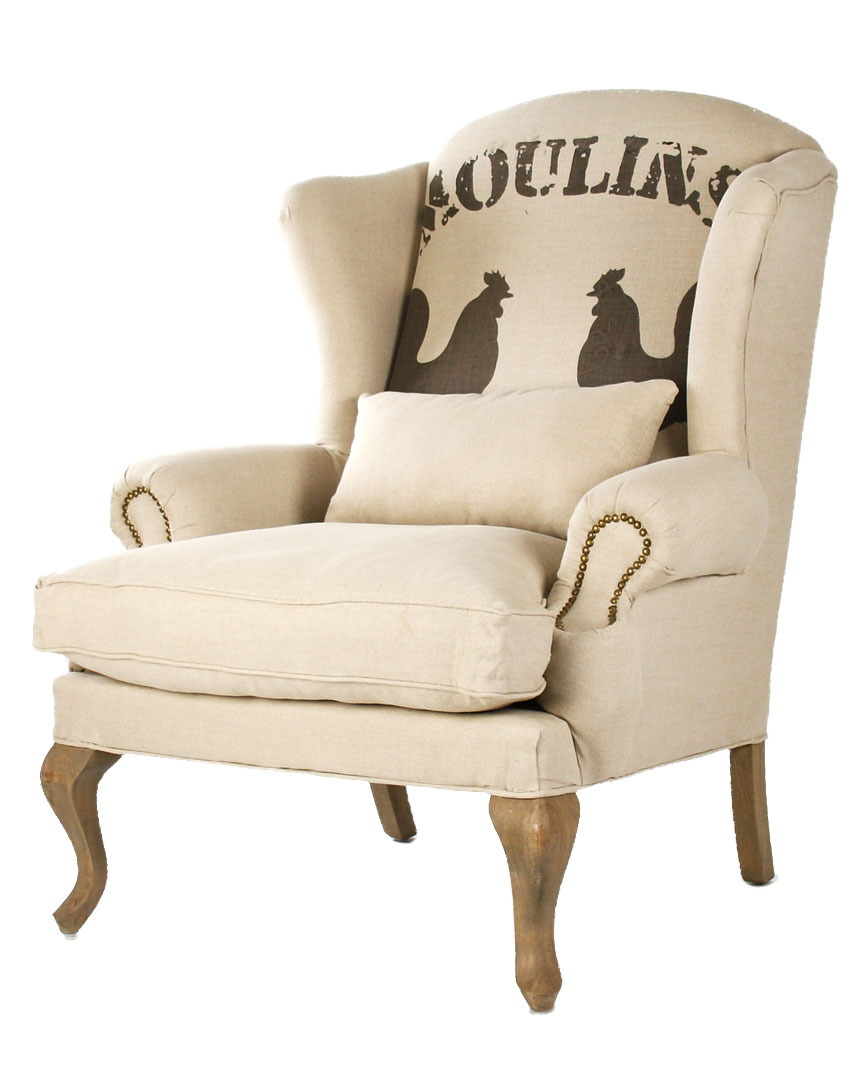 Zentique Wingback French Tall Club Chair In Neutral