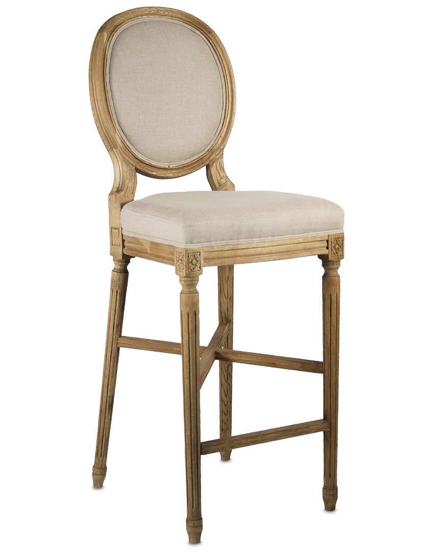 Zentique French Louis Xvi Barstool In Brown
