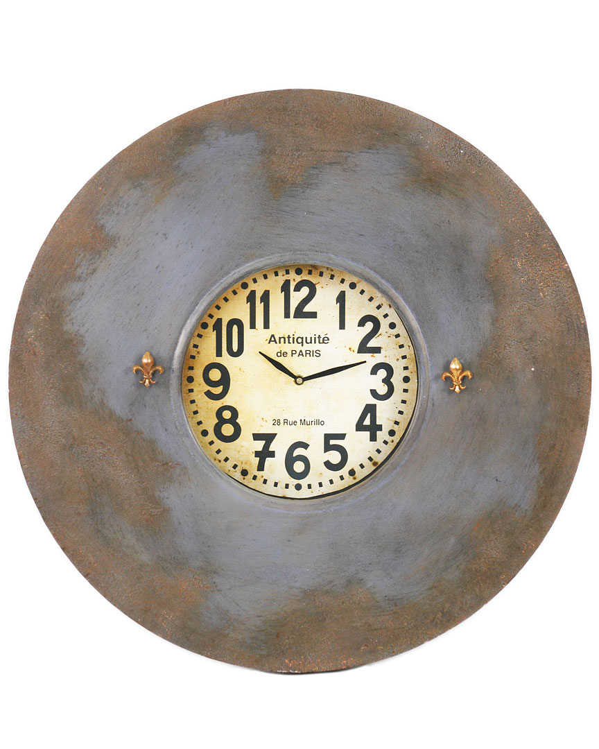 Zentique Metal Clock In Gray