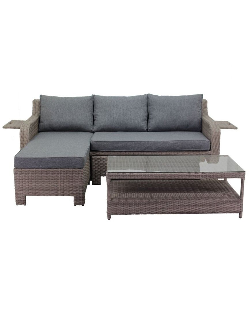 Courtyard Casual Canyon Bay Loveseat Daybed Combo In Grey