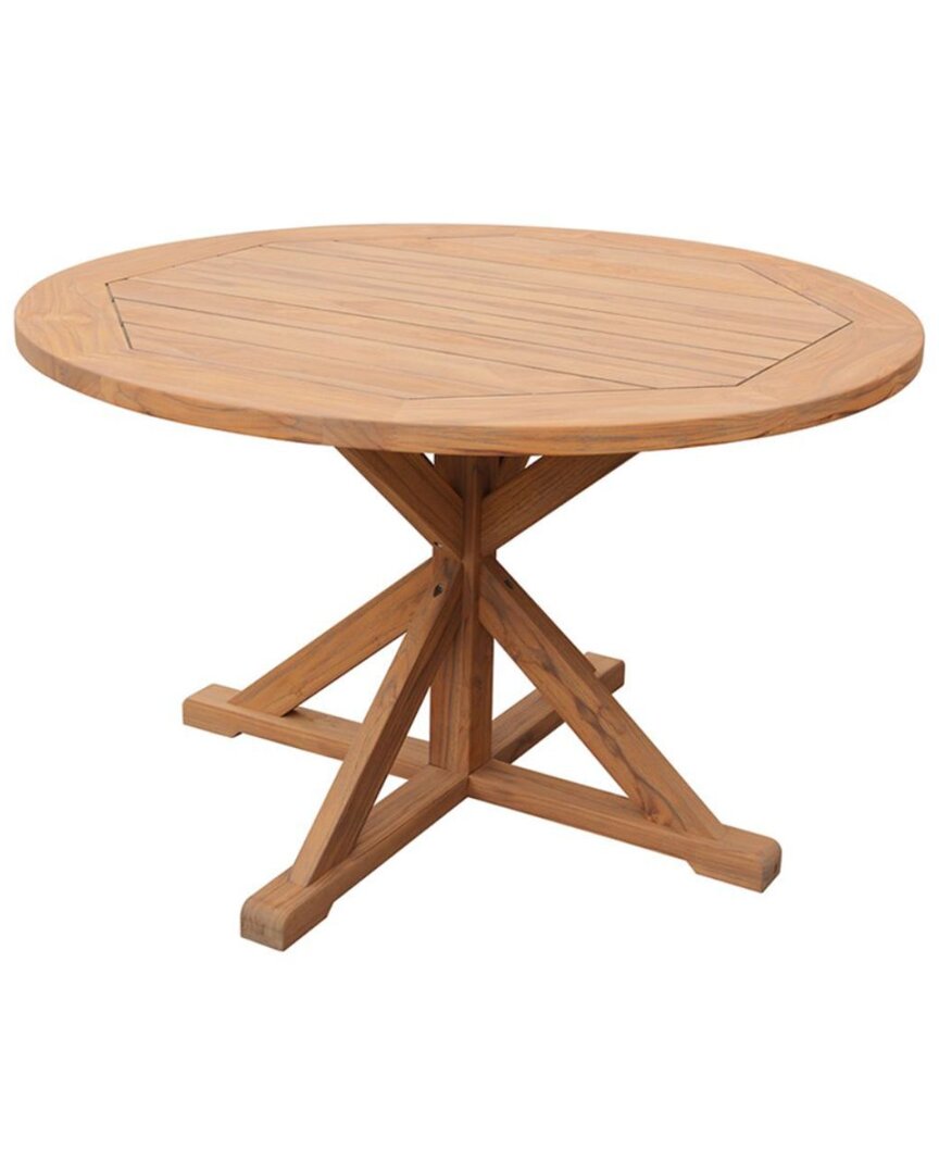Courtyard Casual Round Flag Leg Dining Table In Natural
