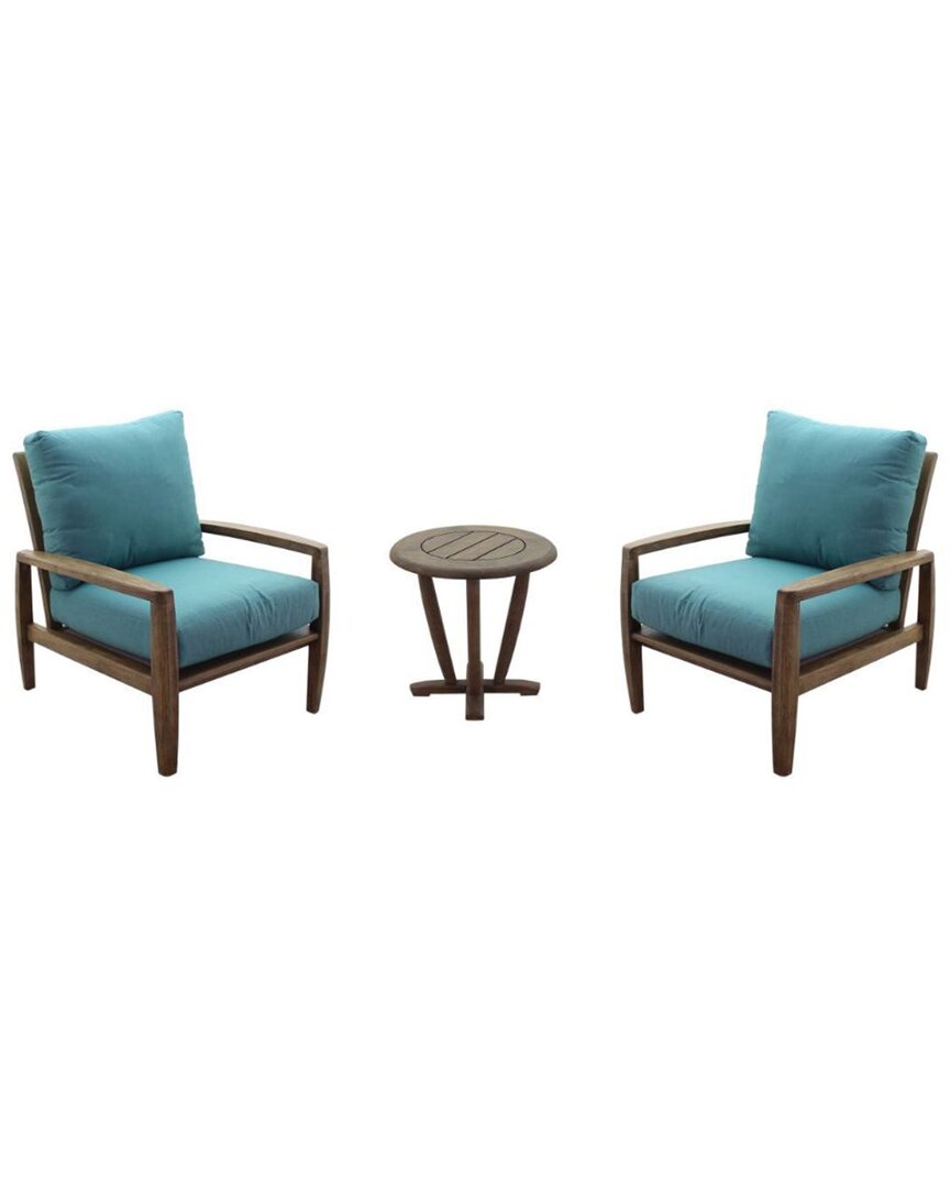 Courtyard Casual Avalon Teak 3pc Balcony Set