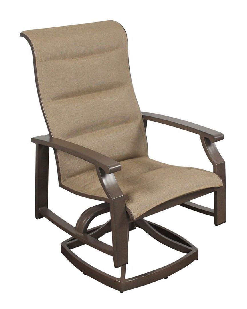 Courtyard Casual Madison 2 Padded-sling Swivel Dining Chairs In Rust