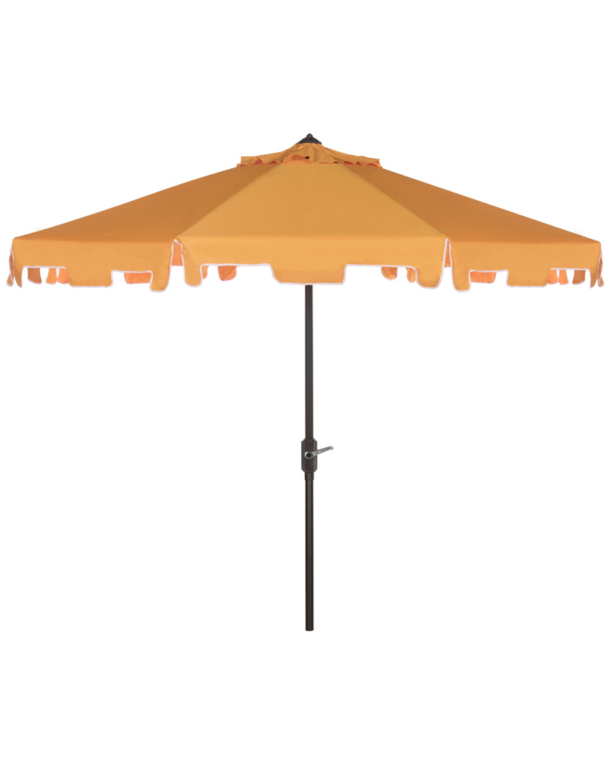 Safavieh Up Resistant Zimmerman 9 Ft Crank Market Push Button Tilt Umbrella With Flap