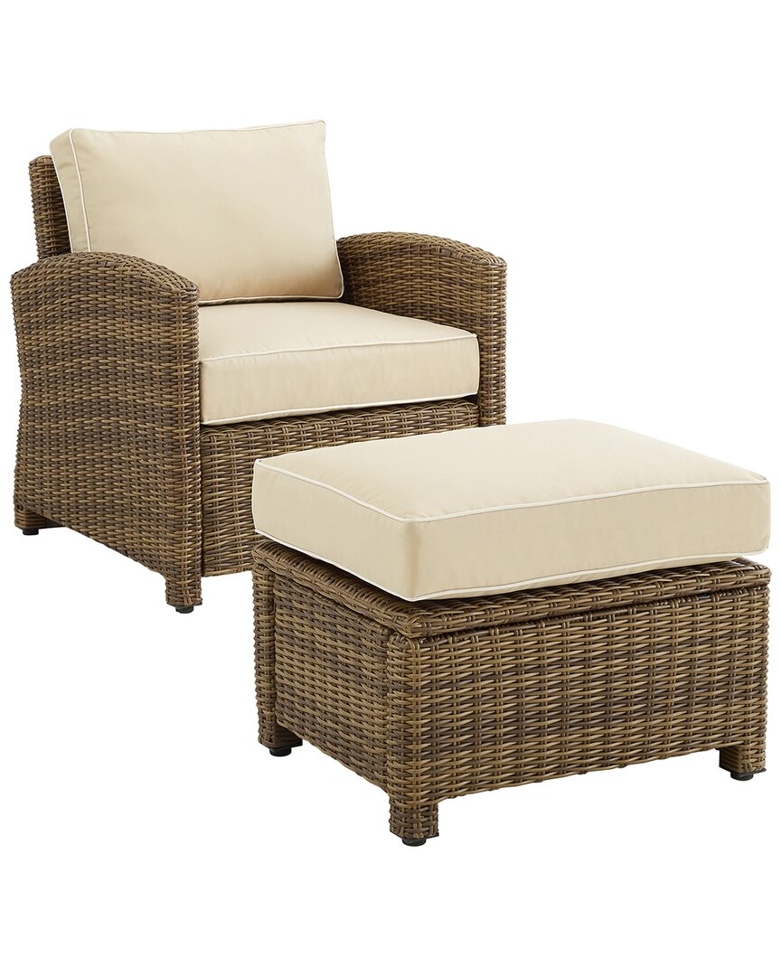 Crosley Bradenton Outdoor Wicker Chair Set, 2 Piece In Sand
