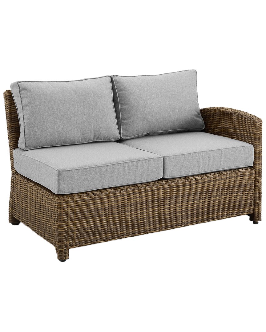 Crosley Bradenton Outdoor Wicker Sectional Right Side Loveseat In Gray