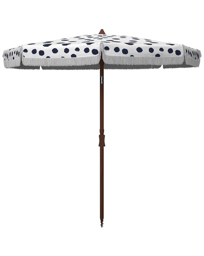 Safavieh Sydney Navy 6.5 Ft Umbrella In White