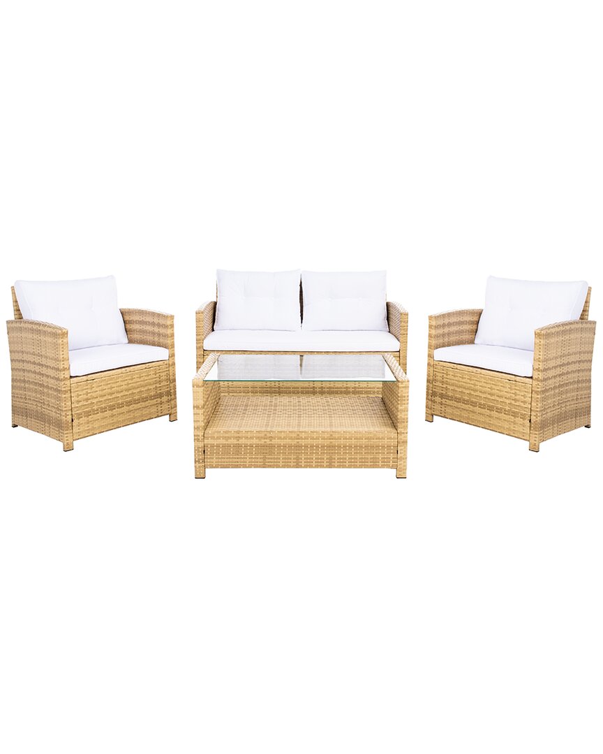 Safavieh Vellor Outdoor 4pc Living Set In Natural