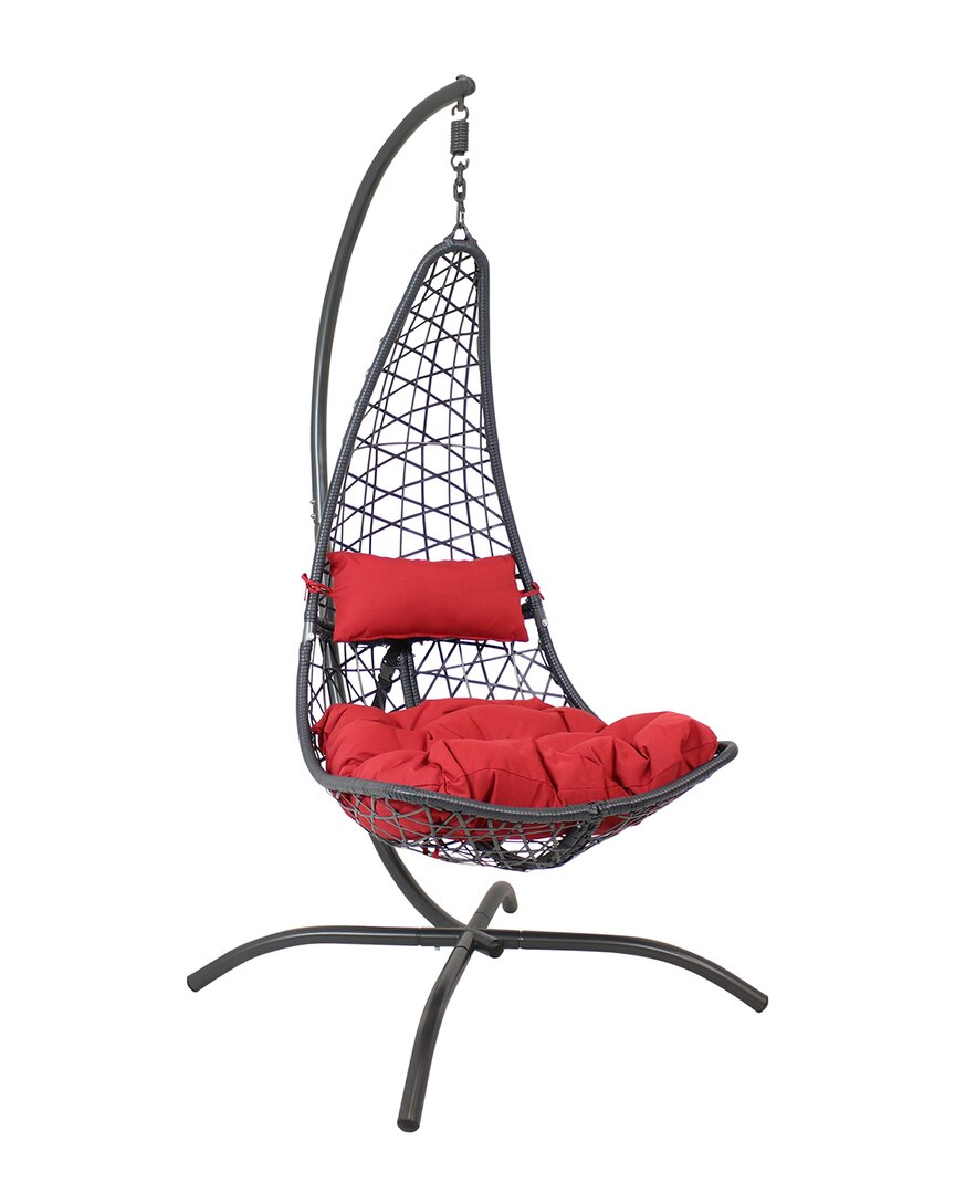 Sunnydaze Grey Phoebe Hanging Lounge Chair