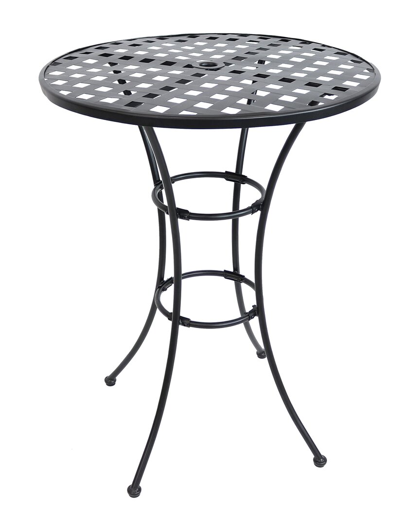 SUNNYDAZE SUNNYDAZE ELEGANT ROUND BLACK WROUGHT IRON BAR TABLE