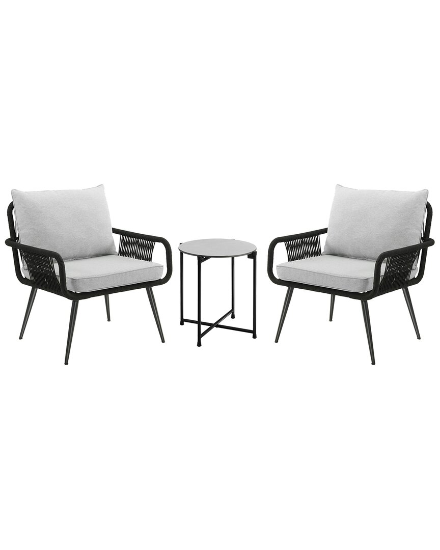 Alaterre Andover All-weather Outdoor Conversation Set With Two Rope Chairs & 18in Cocktail Table
