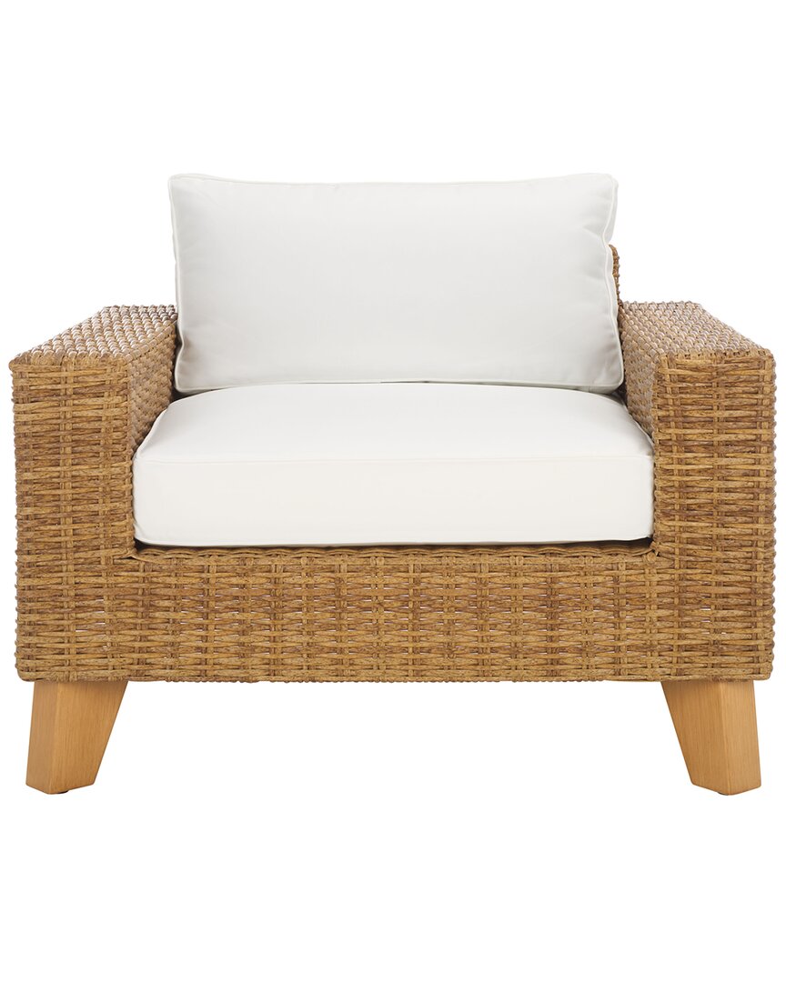 Safavieh Couture Margarita Wicker Patio Chair In Brown