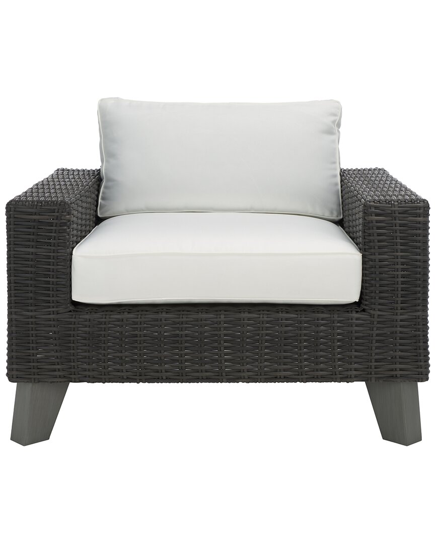 Safavieh Couture Margarita Wicker Patio Chair In Grey