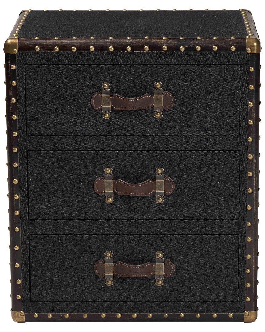 Baxton Studio Mallison Vintage Canvas 3-drawer End Table