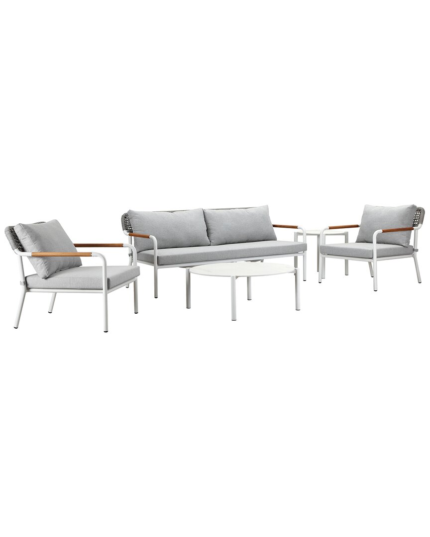 Pangea Home Indoor/outdoor Dean 5pc Sofa Set In Grey