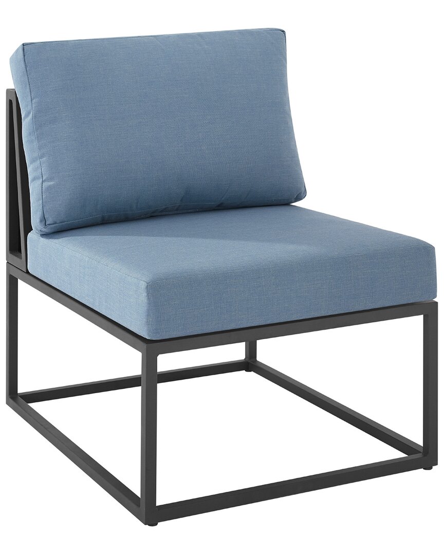 Hewson Trinidad Outdoor Modern Modular Patio Side Chair In Blue