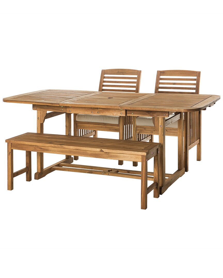 Hewson 4pc Patio Dining Table Set In Brown