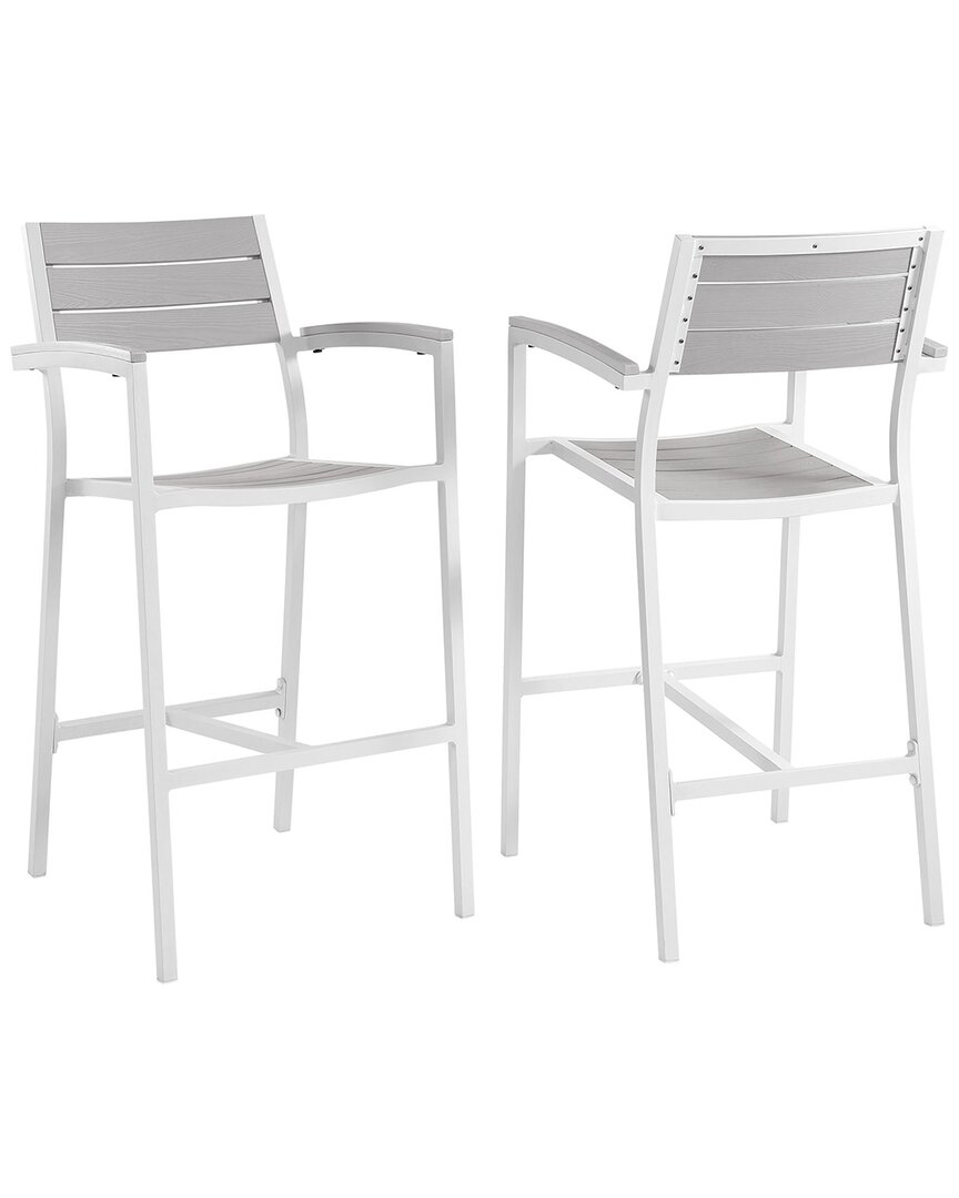 Modway Outdoor Maine Bar Stool Outdoor Patio Set Of 2