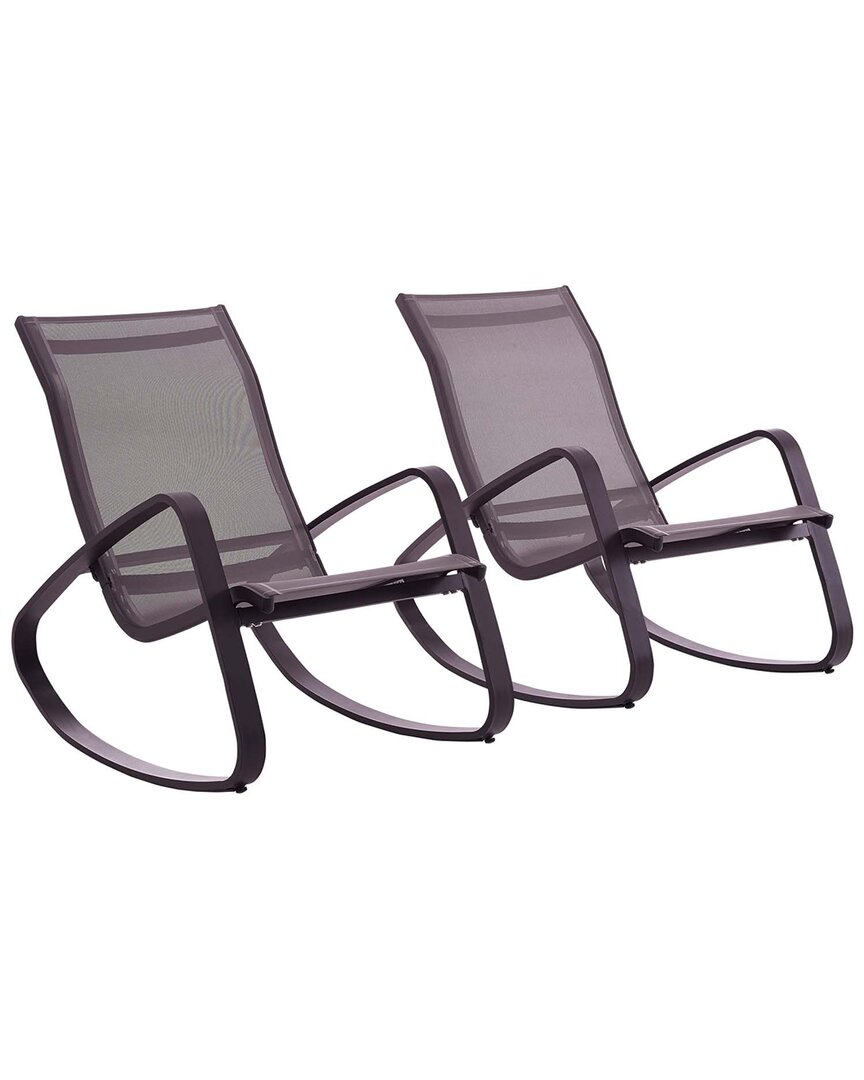 Shop Modway Outdoor Set Of 2 Traveler Mesh Rocking Chairs