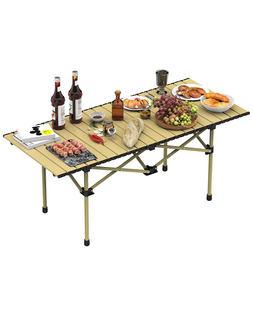 Fresh Fab Finds Heavy Duty Folding Camping Table With Carry Bag In Yellow