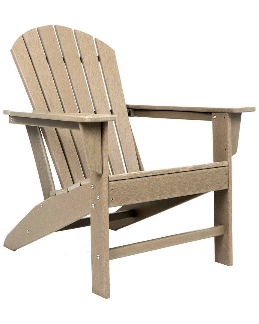 Peyton Lane Resin Traditional Outdoor Adirondack Chair In Brown