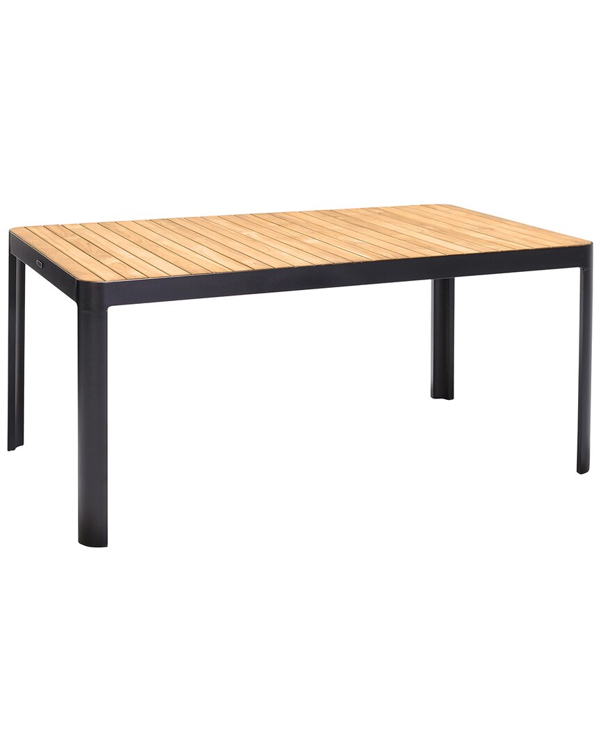 Armen Living Portals Outdoor Rectangle Dining Table In Black
