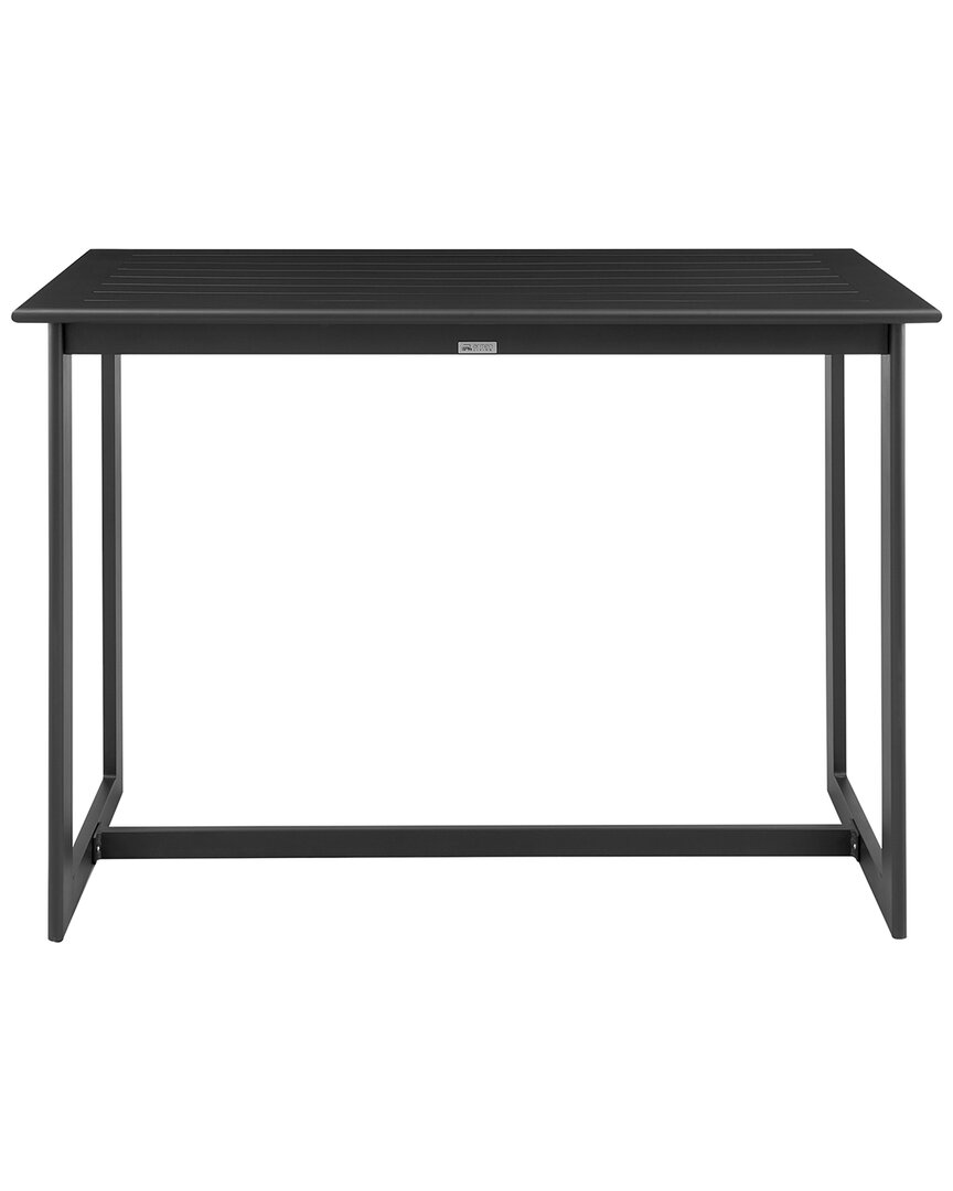 Shop Armen Living Cayman Outdoor Patio Bar Height Dining Table In Black