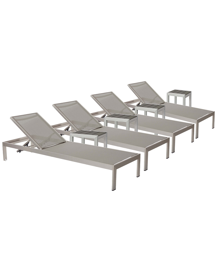 Pangea Home 4 Sally Loungers & 4 Side Tables