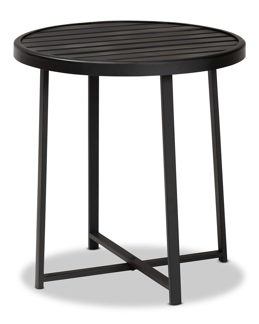 Baxton Studio Sadiya Modern Industrial Outdoor Side Table In Black