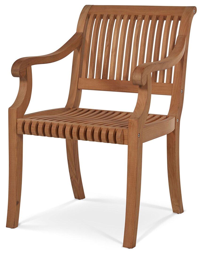 Curated Maison Clement Teak Outdoor Armchair In Brown